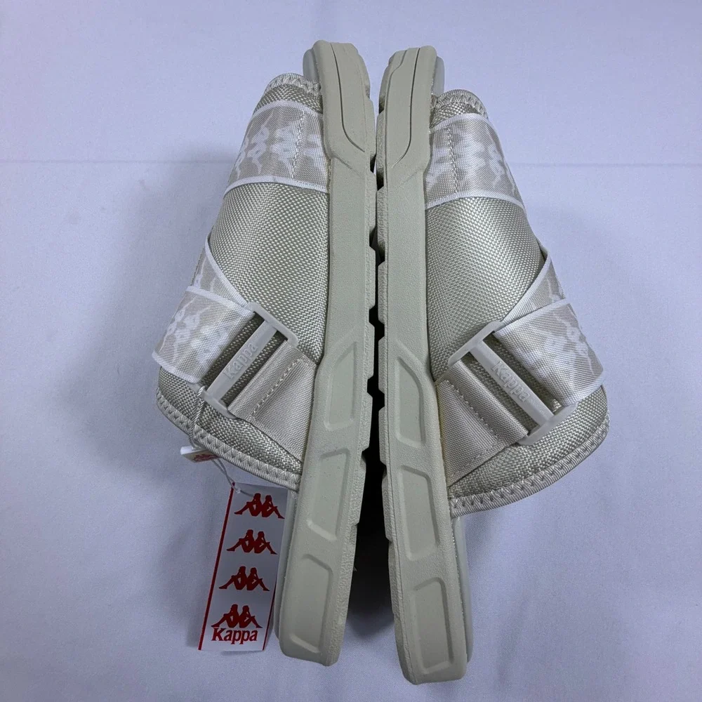 Kappa 222 Banda Mitel 1 Sandals White OffWhite Unisex Slides 304KUQ0 Size10 Mens